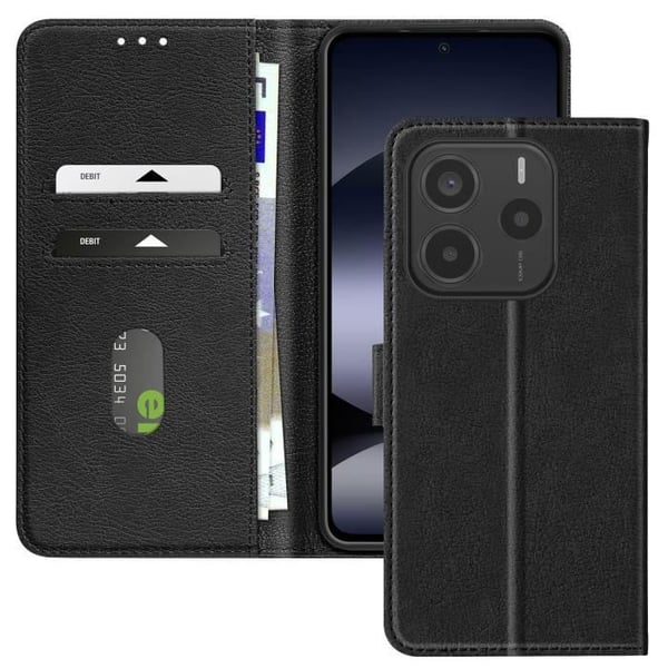 Fodral för Xiaomi Redmi Note 14 5G Klippplånbok och Videostöd Svart