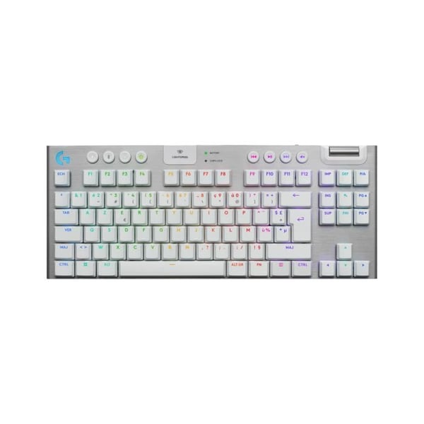 Gamingtangentbord - Trådlöst - Logitech G - G915 TKL X - AZERTY - Tactil switch - Vit