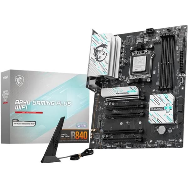 Moderkort - MSI - B840 GAMING PLUS WIFI - AM5 - DDR5 - Wi-Fi 7 - 2,5 GbE