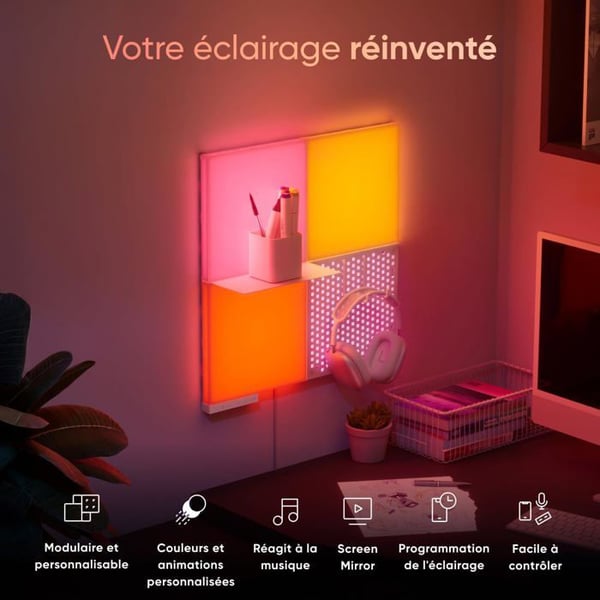 Nanoleaf Blocks Udvidelsessæt | 2 Firkanter | Justerbare RGBW LED-paneler
