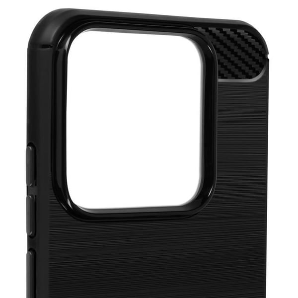 Mobilskal - AVIZAR - Xiaomi 14 - Kolfiber- och Borstad Effekt - Semi-rigid - Svart