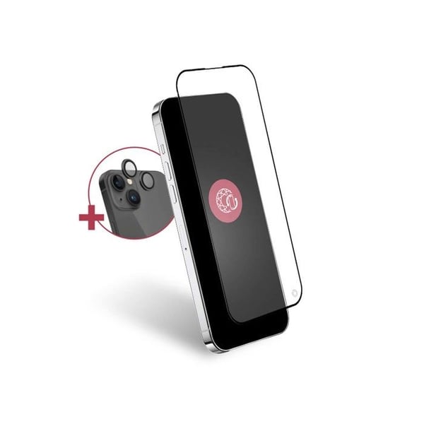 Härdat glaspaket + Forceglass linskamera iPhone 15