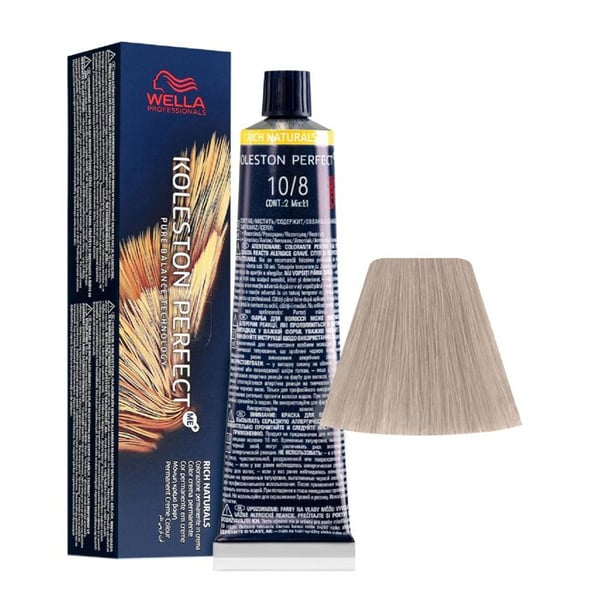 Färg - WELLA - Koleston Perfect Pure 10.8 - Blont - Utan ammoniak - Kräm 60Ml