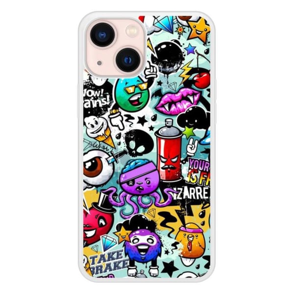 Coque i silikonförstärkt tryckt kompatibel med Apple iPhone 13 Mini Graffiti 2