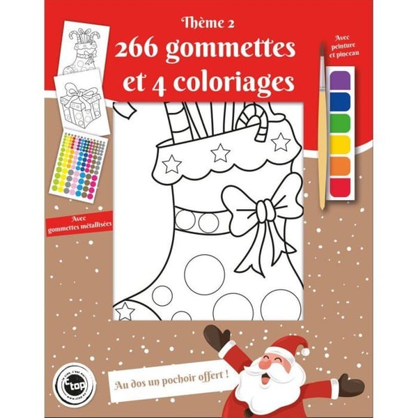MégaCréa DIY - Målarbok med penselmålning och klistermärken Julmotiv 2 MégaCréa DIY - Målarbok med penselmålning och klistermärken Julmotiv 2