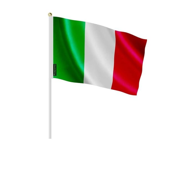 Mini Italiensk Flagga – 30 x 45 cm – Att Hålla i Hand – Polyester – 1 styck – Pixelforma
