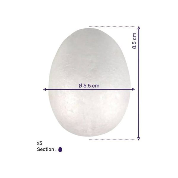 Dekorativa ägg - POLYSTYREN - 6,5x8,5 cm - Polystyren - Vit