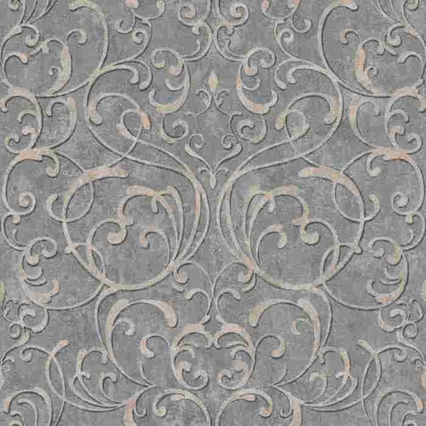Rasch 651621 Tapet non-woven Baroque 0.53 x 10.05 m Grå