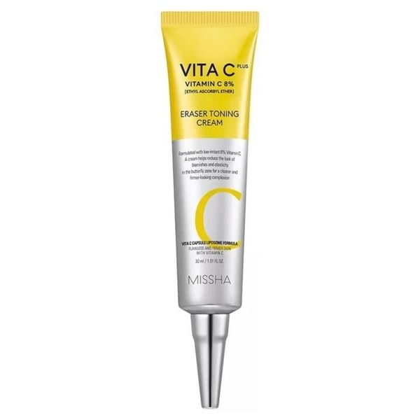 Tonerkräm - MISSHA - Vita C Plus Eraser - 30 ml - Upplysande - Fuktgivande - Utjämnande