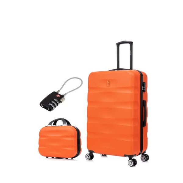 Stor Resväska 75cm 23kg med Vanity | CELIMS AeroWave Resväska | 360 hjul | Lås | Orange