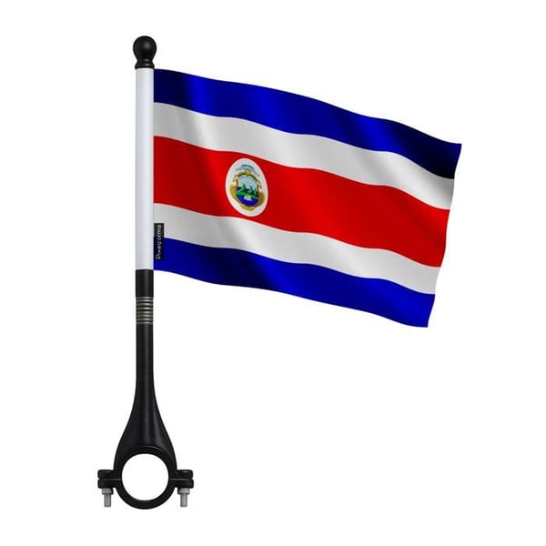 Cykelflagga Costa Rica i Polyester – 14 x 21 cm – Cykelflagga – 5 stycken