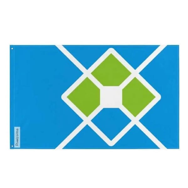 Flagga La Plata – 64 x 96 cm – Hållbar Polyester – 2 Metallöglor – Inomhus / Utomhus – Pixelforma