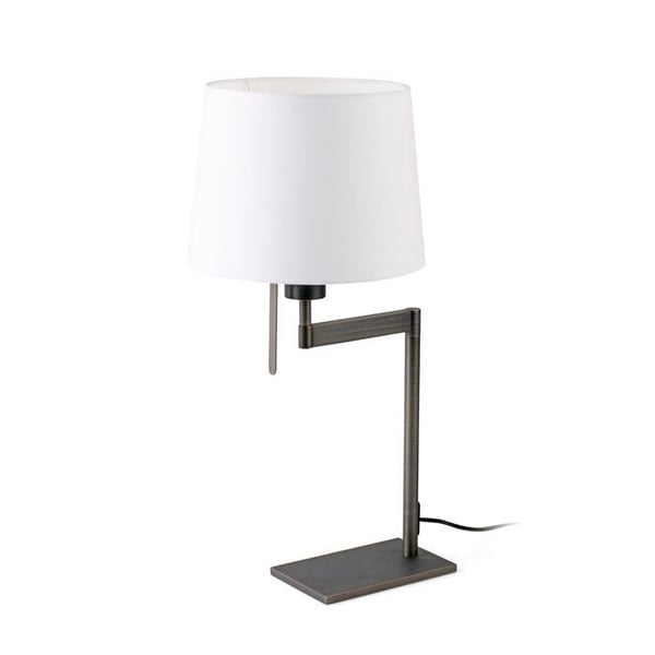 Bordslampa - FARO BARCELONA - ARTIS - Brons - Textilskärm - LED