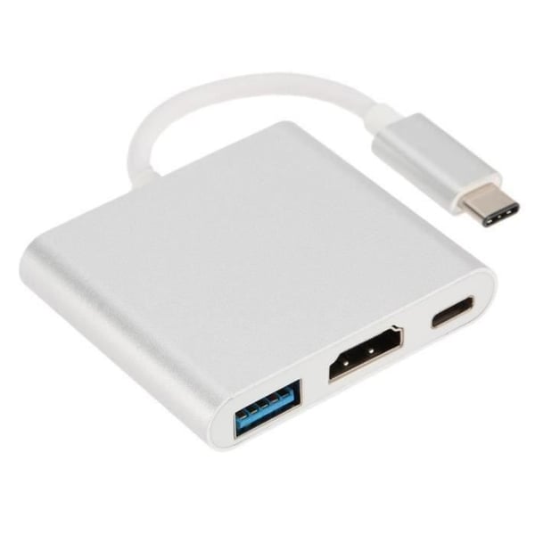 QN Hub USB 3.1 Type-C uros HDMI - USB 3.0 - USB-C - ValkoinenHub @4