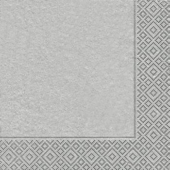 Servett - Lunch - SILVER - enfärgad silverpappers - 33 x 33 cm - paket med 20