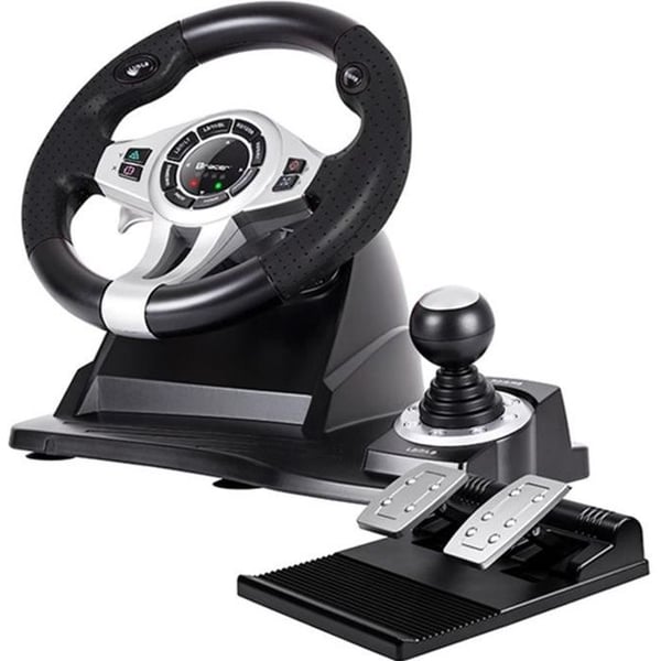 Tävlingratt - TRACER - Roadster - Sladdkopplad - Kompatibel med PC/PS3/PS4/XBox One - 12 knappar