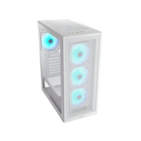 Gamingchassi - COUGAR - MX220RVBWHITE - ATX - 4 ARGB-fläktar 120mm - USB 3,2 Gen 2 Typ C