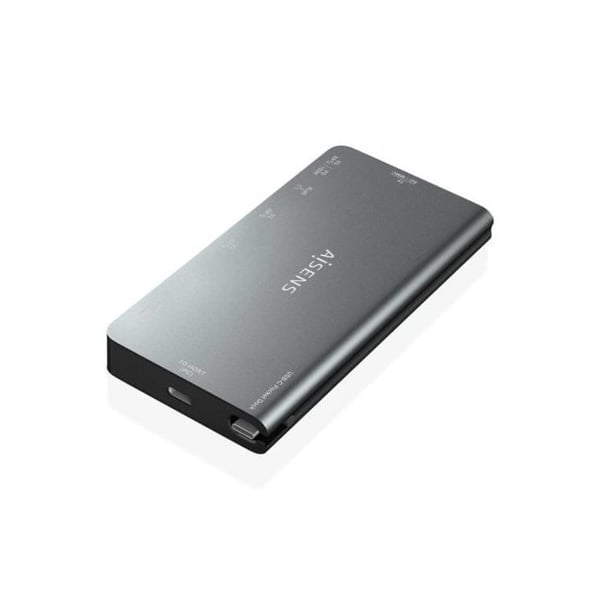 USB-hubb - AISENS - ASUC-8P015-GR - 8 portar - Metallgrå - Elegant design - Kompakt