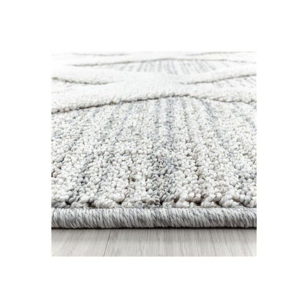 Ayyildiz Modern design matta Grå 200 x 290 cm Salong med kort lugg Boucletråd Rombmönster
