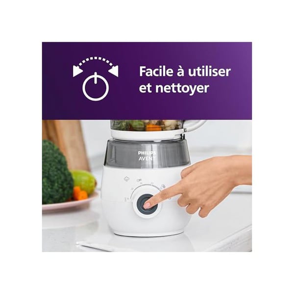 4 i 1 spis-mixerrobot - PHILIPS AVENT - SCF883/01 - Kapacitet 1000ml - Blandningseffekt 400W - Grå