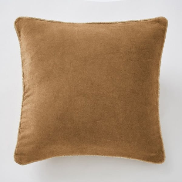 Kudde med avtagbart flätat överdrag 45 x 45 cm "César" Cotton Velvet - César Camel