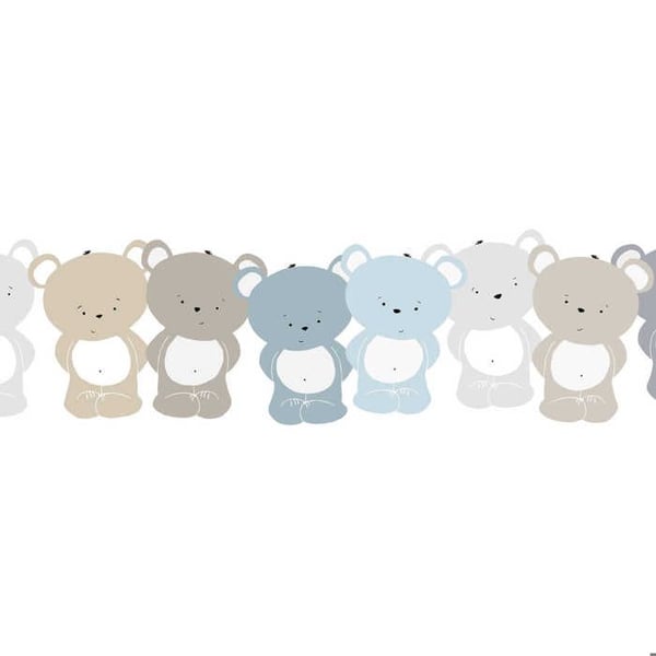 A.S. Création CuteBears blå 403738 tapet barnrum 5 x 1.55 m brun vardagsrum sovrum kontor