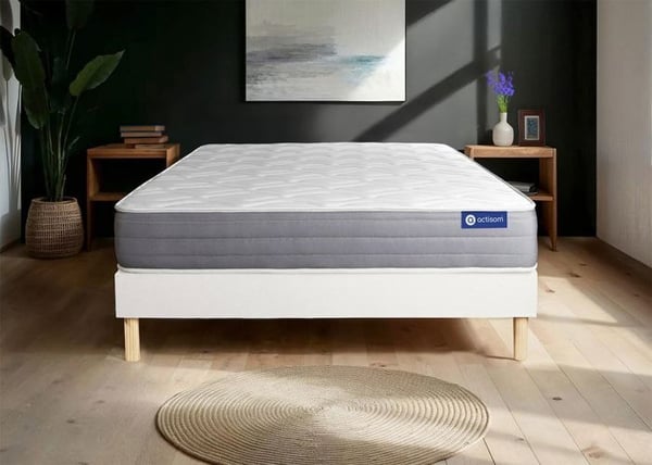 Madrass- och boxspringset 135x190 cm - Actilatex Dream - Vitt boxspringkit