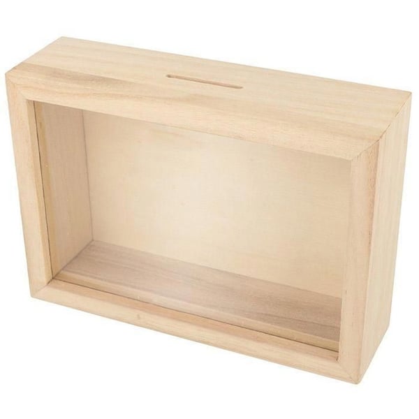 Tirelire - ARTEMIO - Resa i trä att dekorera - 17x12x5 cm - Rektangulär - Brun