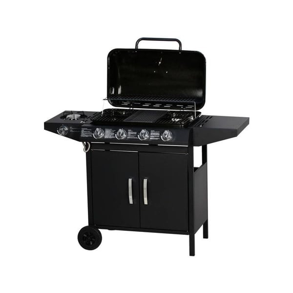 "Festa 5" gasolgrill - 5 brännare inklusive 1 sidobrännare - 12,9 Kw - Svart