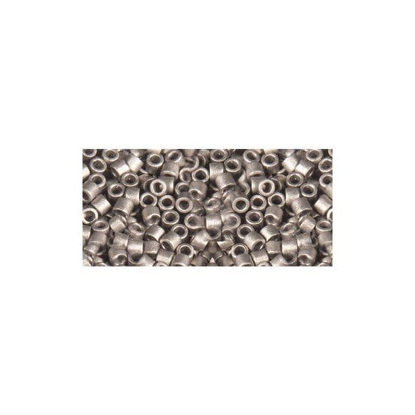 Delica-rocailles, 2,2mm metallisk matt, låda, grå stål, 4g