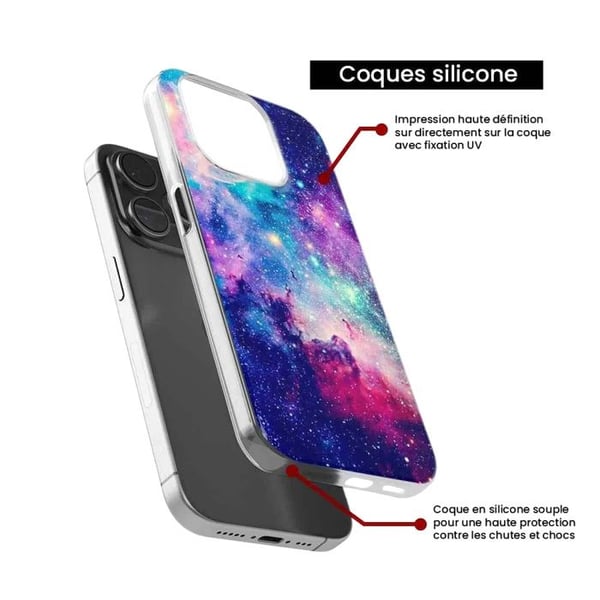 Siliconfodral - Kompatibel med Apple iPhone 14 - design galax blå