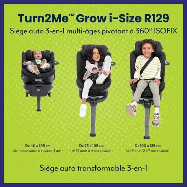 Turn2me Grow Svängbart Bilbarnstol Midnight