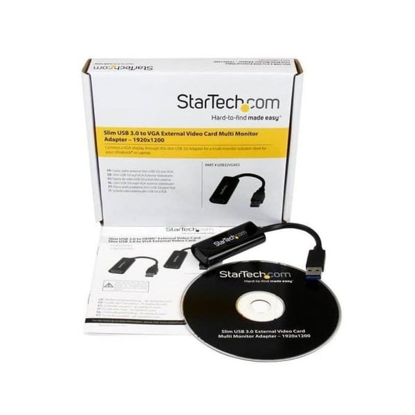 Videoadapter - STARTECH - USB 3.0 till VGA - 1920x1200 - Chipset T5-302/MCT - Svart