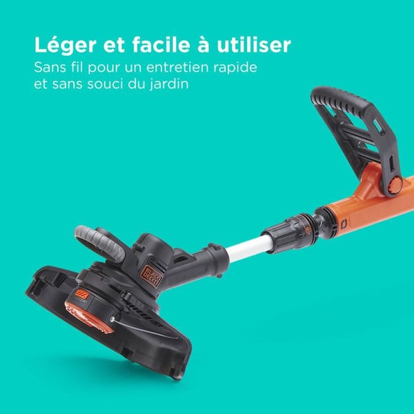 Sähkörikkuri BLACK+DECKER - STC1840EPC-QW - 18V - 30 cm - 18V akulla - kääntyvä pää - teleskooppiputki