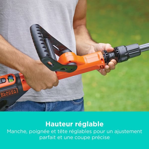 Sähkörikkuri BLACK+DECKER - STC1840EPC-QW - 18V - 30 cm - 18V akulla - kääntyvä pää - teleskooppiputki