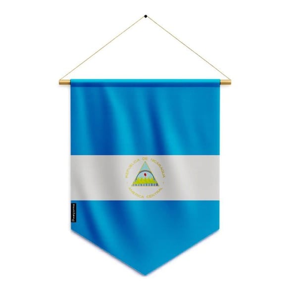 Fanion – Nicaragua flagga – 30 x 45 cm – Polyester – Att hänga – Pixelforma