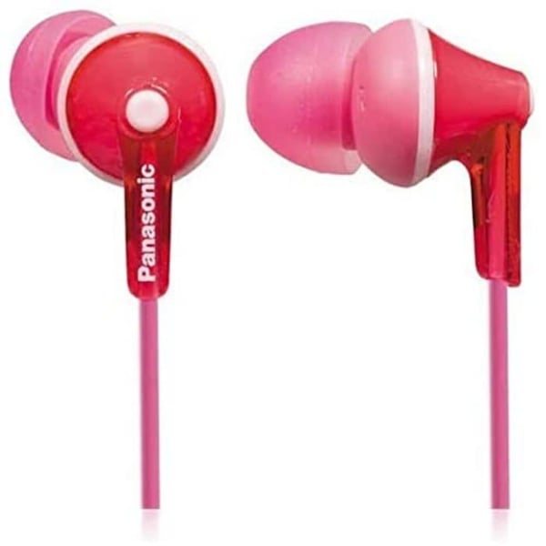 Panasonic RP-HJE125E-P in-ear hörlurar, Neodym magnet, mikrofon, Ergo Fit design, rosa