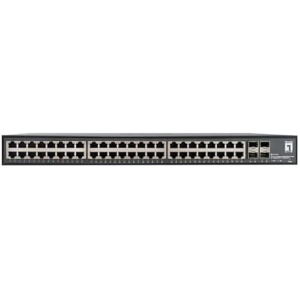Switch Gigabit Ethernet - LEVELONE - GTU-5211 - 48 portar RJ45 - 4 portar SFP+ 10GbE - Rackbar