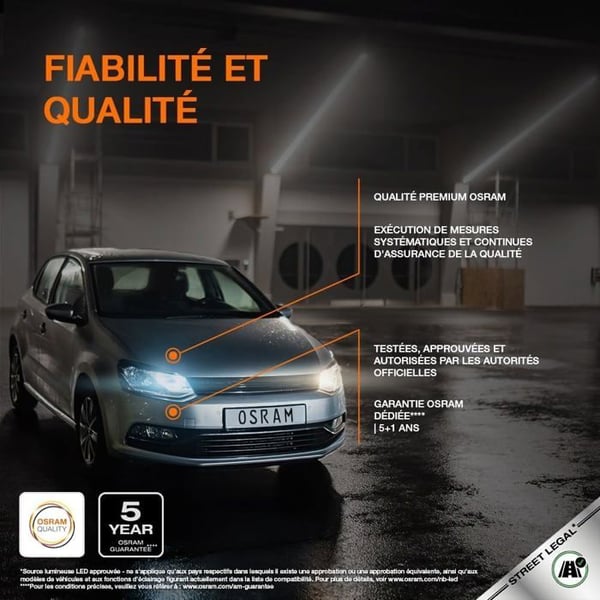 OSRAM NIGHT BREAKER H4 450 LED-lampor - 450% högre ljusstyrka, 6000K