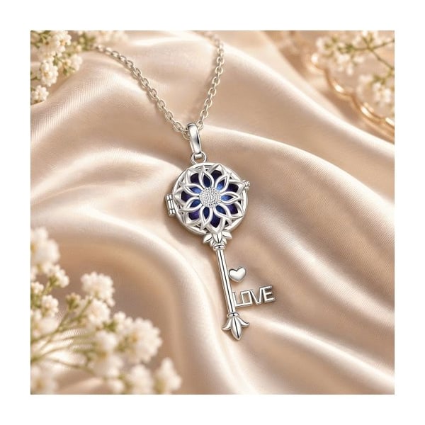Graviditet Bola Cage Key Love Night Blue Ball Halsband