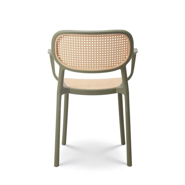 Grön vintagestil matsalsstol med armstöd