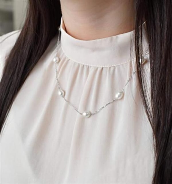 Halsband - EVOLUTION GROUP - Pavona 22016.1 - Sterlingsilver - 7 äkta pärlor - Elegant
