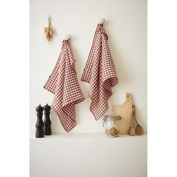 Set med 2 handdukar "Vickie" 50 x 70 cm Vävd färgad "Bomullsgaze"