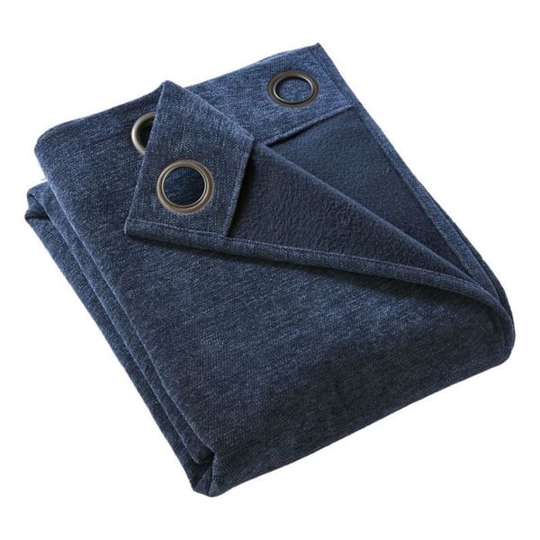 Ljud- och termiskt isolerande mörkläggningsgardin i polar fleece "Bjorn" 100% ogenomskinlig Le fil d'Ariane - Bjorn Midnatt - 1 Mörkläggningspanel +