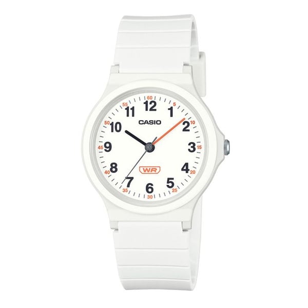 Klocka - Casio - LQ-24B-7BEF - Vit plastrem - Vattentät 3 Atm - 30 mm