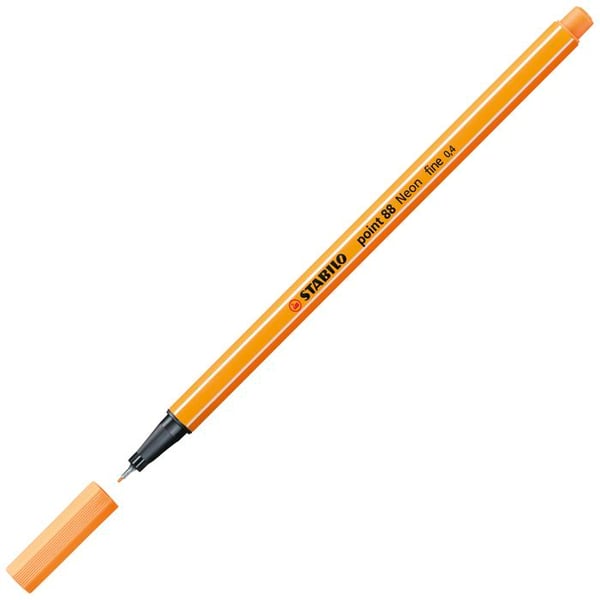 Stylo-Feutre - POINT 88 - Orange FLUO - Fin spets 0,4 mm - Skrivlängd 1000 m - Ventilerat lock