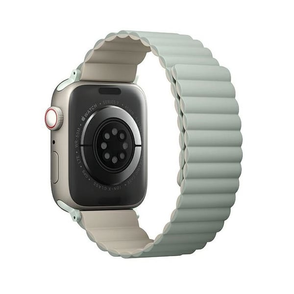 Uniq reversibel magnetisk armbånd Revix til Apple Watch 4/5/6/7/8/SE/SE2 40/41 mm, grøn-beige/beige salvie