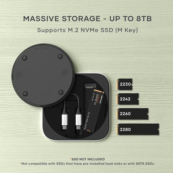 SSD-kotelo - SATECHI - Slim - USB4 - 3840 Mo/s - Hopea alumiini