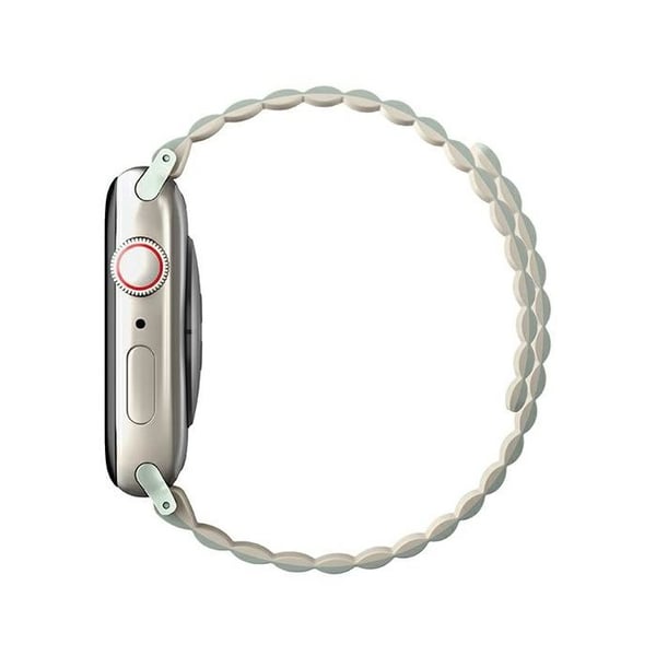 Uniq reversibel magnetisk armbånd Revix til Apple Watch 4/5/6/7/8/SE/SE2 40/41 mm, grøn-beige/beige salvie