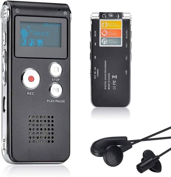 Diktafon - CHOUMICHA SAVEURS FRANCE AGRO - Digital Voice Recorder - 8 GB - Dobbelt Mikrofon - Bærbar